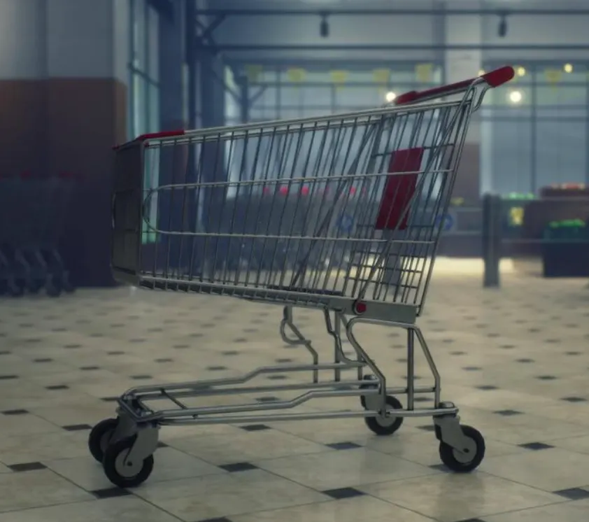 Technician repairing a shopping cart for reuse